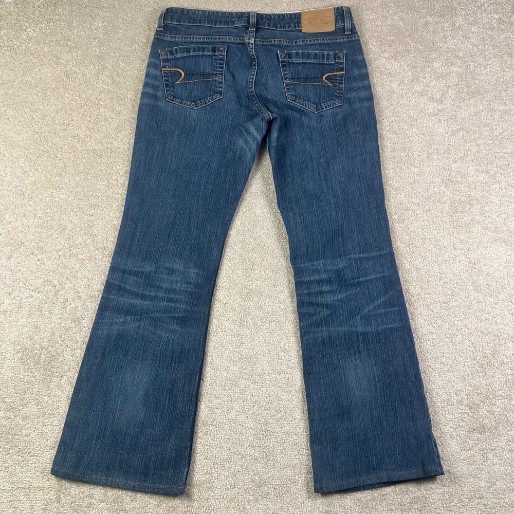 American Eagle Hipster Y2K Bootcut Jeans Women's 10 Reg Blue Denim Stretch - Picture 2 of 10